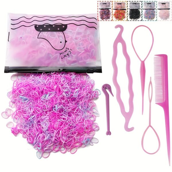 1505pcs Mini Colorful Hair Ties & Styling Tools, Perfect for Girls Hair Accessories, Ideal Choice for Gifts - Image 12