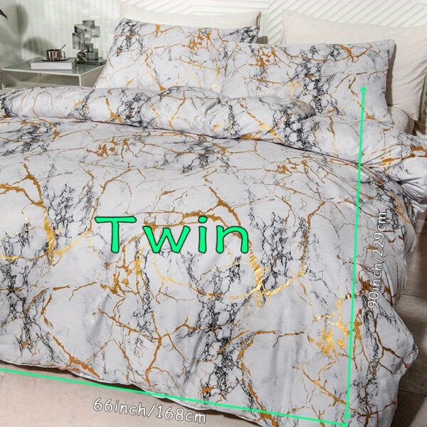3pcs Classic Hot Stamping Texture Quilt Cover Set - Image 20