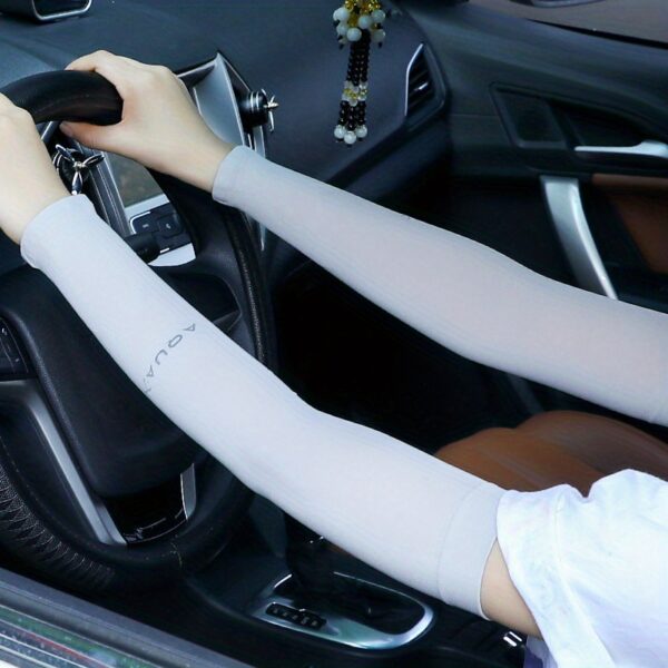 2pcs Women's Ice Sliky Fiber Fabric Arm Sleeve Cooling Hand Covers for Running, Fishing, Cycling - Image 18