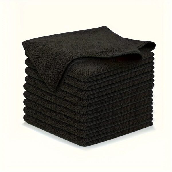 5/10/20/50pcs, Black Flat Cleaning Cloth Set Soft And Quick-Drying Absorbent - Image 5