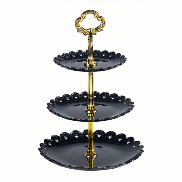 1pc, Elegant 3 Tier Cupcake Stand for Tea Parties, Weddings, and More - Ruffled or Laciness Design - Perfect for Decorating and Serving Desserts - Table and Kitchen Accessories - Image 15