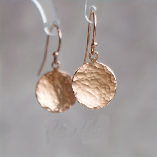 A Pair Of Minimalist Golden Concave And Convex Small Round Earrings For Women, With A Simple And Elegant Geometric Circular Design In European And American Style. - Image 2