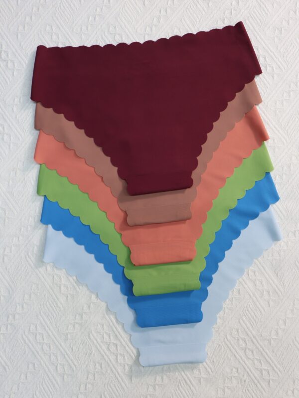 6pcs Breathable Solid Scallop Trim Briefs, Sexy Comfy Stretchy Women's Lingerie & Underwear Intimates Panties - Image 7