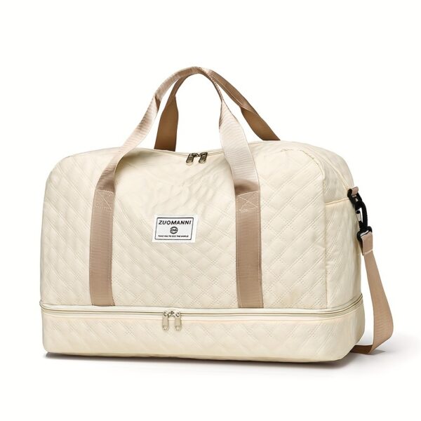 Ultra-Lightweight Large Capacity Argyle Travel Duffle Bag - Spacious & Highly Portable for Overnight Trips, Stylish Luggage Solution - Image 3