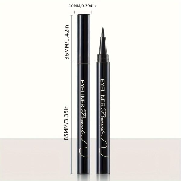 3pcs Black Liquid Eyeliner Pens - Quick Dry, Waterproof & Sweatproof, Smudge-Proof for Beginners, Ultra-Fine Tip, Long-Lasting Makeup Hold, Perfect for Festivals & Gifts - Image 6