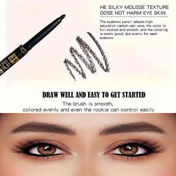 3pcs Black Eyeliner Pencils -Waterproof, Sweatproof & Smudge-Proofwith Easy Twist Application for Flawless Eye Makeup - Image 5