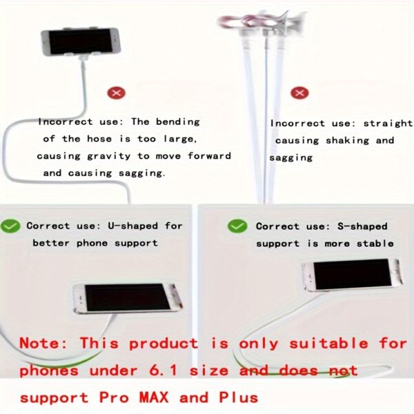 Gooseneck Phone Holder Bed Flexible Arm, Overall Length 75.01 Cm, 360 Adjustable Clamp Clip, Overhead Cell Phone Mount Stand For Bed, Desk, All Cellphone - Image 6