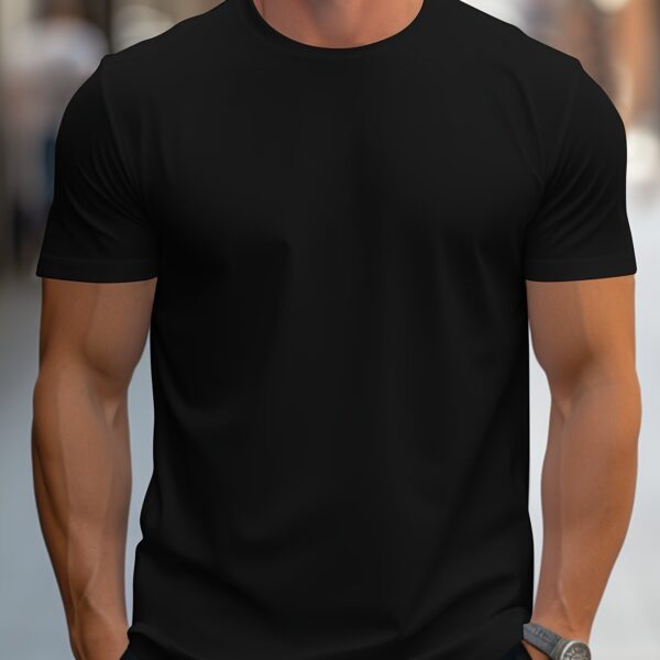 Solid Color Men's Round Neck Short Sleeve Tee Fashion Regular Fit T-Shirt Top For Spring Summer Holiday - Image 11