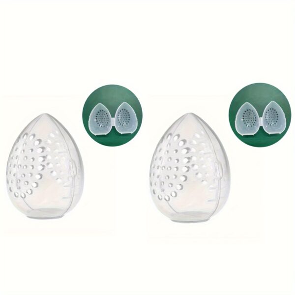 Protective Makeup Sponge Travel Case - Breathable Beauty Blender Holder with Clear Storage Box - Image 9