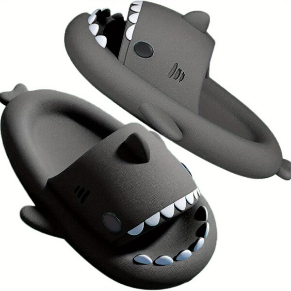 Cartoon Shark Non-slip Slides Slippers, Lightweight Quick Drying Slides For Men Women, Slippers For Indoor Outdoor Beach Shower House Shoes - Image 5