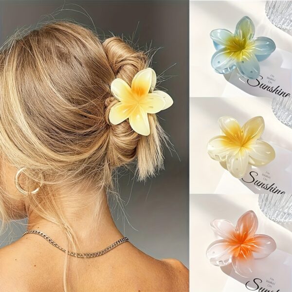6pcs/1pc Random Color Egg Flower Hairpin, Plastic Fairy Elegant Hairpin, Ideal Gift Choice Gradient Color Flower Hair Claw Clip - Sweet and Elegant Hawaiian Style, Suitable for Women and Girls - Fashion Casual Accessories, Photo Props and Gifts - Image 15