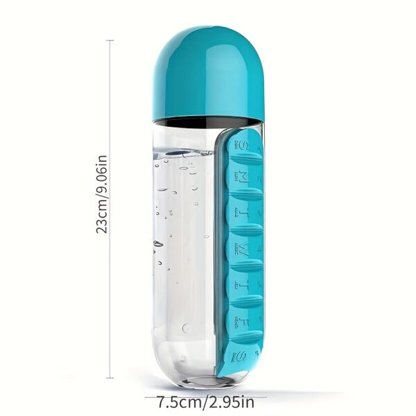 Creative Two-in-one Medicine Box Water Cup Seven-day Divided Outdoor Portable Water Bottle One-week Medicine Box Cup - Image 12