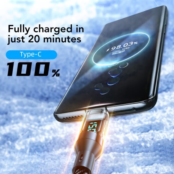 Super Fast Charging Cable: 120W 6A USB Type C Charge Cable With LCD Display - Image 8