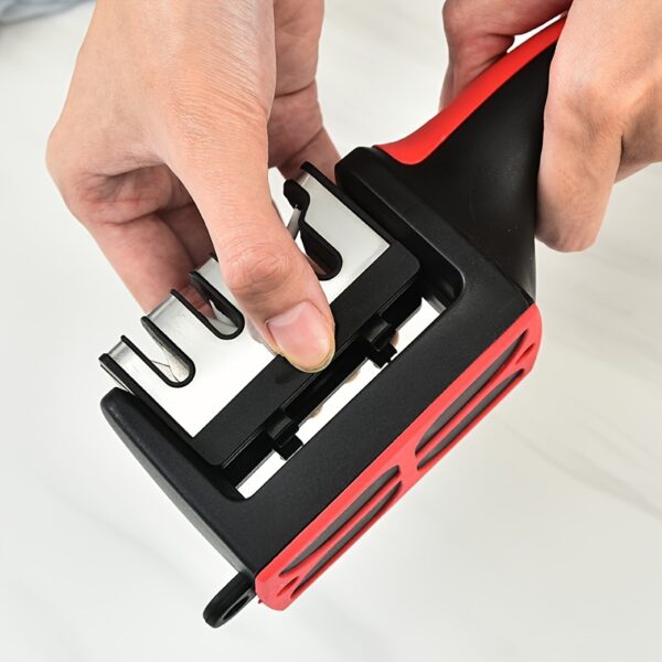 1pc Outdoor Knife Sharpener, 4 Stages Professional Kitchen Sharpening Stone Grinder, Knives Whetstone Tungsten Diamond Ceramic Sharpener Tool Kitchen Accessories - Image 6