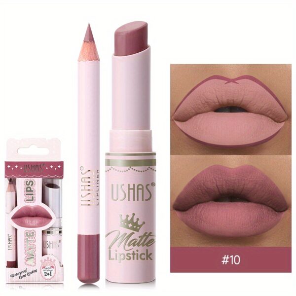 Golden Box Matte Lipstick + Lip Liner Lasting Waterproof Nude Lipstick 24 Hour Waterproof Velvet Nonstick Cup Lipgloss Lip Stain Pigmented Lip Makeup Valentine's Day Gifts - Image 31