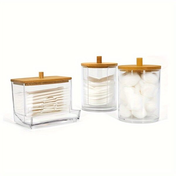 1/2/3pcs Clear Acrylic Makeup Organizer With Cotton Pad Swab Holder And Makeup Pads Jar - Efficient Cosmetic Storage Box For Makeup And Skincare Products - Image 12