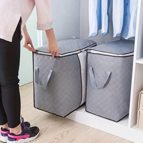 1pc Large Capacity Clothes Storage Bag - Makeup Travel Packaging Bag With Reinforced Handle And Sturdy Zipper - Bedroom Accessories