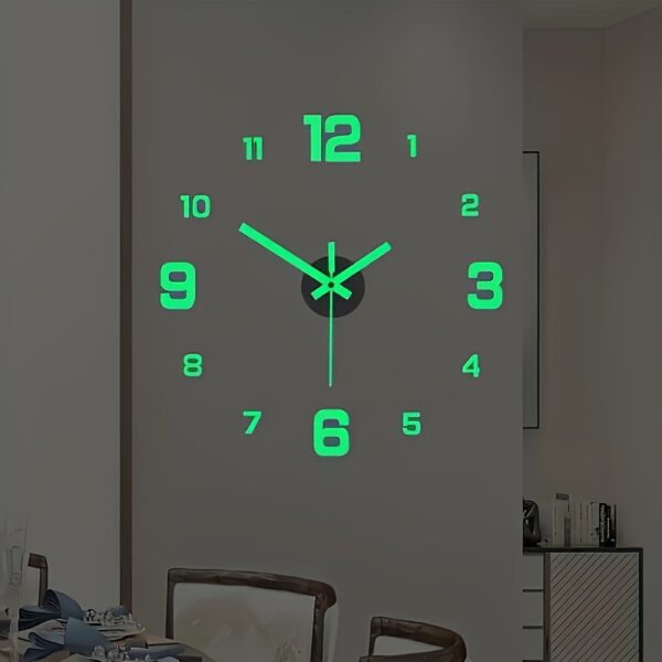1pc NONZHU 3D Digital Wall Clock, Large Luminous LED Display, Silent Battery-Powered, Acrylic Material, Ideal for Living Room & Bedroom Decor, Christmas Photography Background Lighting Prop, Studio Photography Lighting, Background Decoration, Prop Lightin - Image 7