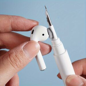 1pc, 3 In 1 Earbuds Cleaning Brush Pen, Multifunctional Earphone Cleaning Pen, Portable Small Brush, Dust Removal Brush, For Headphones, Keyboards, Mobile Phones, Mice, Remote Controllers, Cleaning Supplies, Cleaning Tool, Christmas Supplies