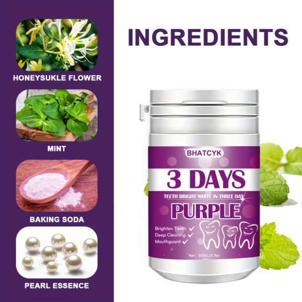 1pc Purple Teeth cleaning Powder, Teeth Polishing Tooth Deep CleaningPowder, Tooth Cleaning Powder For Daily Life - Image 2
