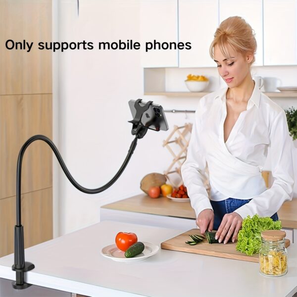 1pc Flexible Cell Phone Holder with Long Arm for iPhone 15 Pro Max, 12-14 - Hands-Free Mount for Lazy Days - Image 13