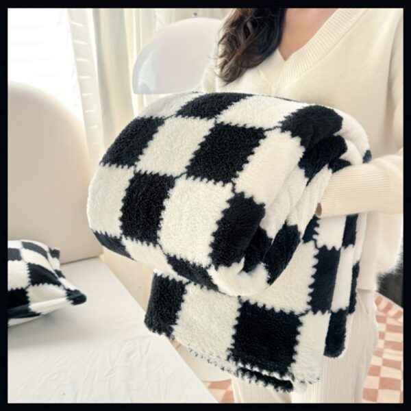 [1pc Cozy Fleece Blanket] 1pc Soft & Cozy Plaid Flannel Fleece Blanket | Multi-Purpose Throw for Adults, Pets, Office, Outdoor Camping, Holiday Gifts | 300-350gsm Knitted Polyester, Multiple Sizes Available, Pet-Friendly, Checkered Pattern - Image 39
