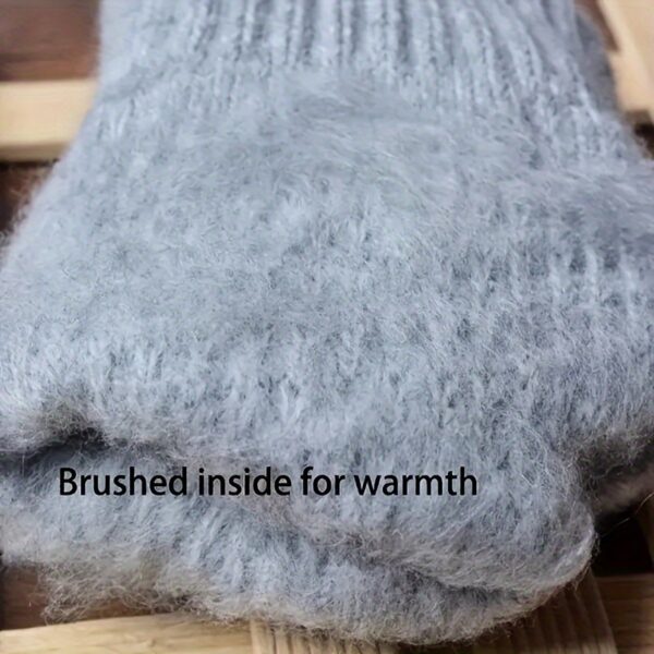 1/2/3 Pairs Knit Thermal Winter Gloves, Solid Color Touch Screen Thickened Sports Gloves For Cycling Hiking - Image 12