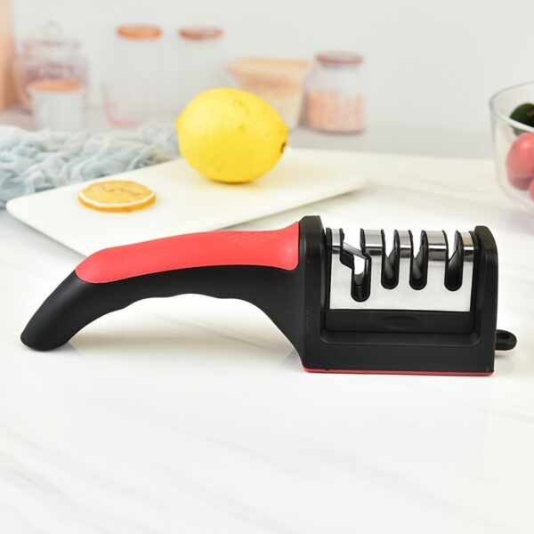 1pc Outdoor Knife Sharpener, 4 Stages Professional Kitchen Sharpening Stone Grinder, Knives Whetstone Tungsten Diamond Ceramic Sharpener Tool Kitchen Accessories - Image 7