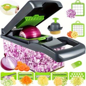 14/16pcs/set Slicer Kitchen Multi-function Vegetable Cutter Dicer Shredder, Various Blades Can Be Replaced Kitchen Accessories