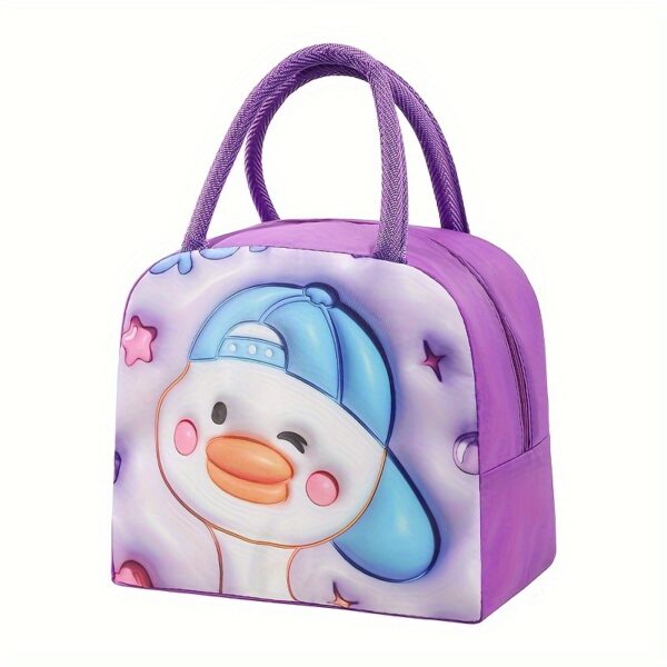 1pc Adorable 3D Pattern Girls Lunch Bag - Portable, Insulated & Retains Freshness - Perfect for School or Picnics - A Thoughtful Gift Idea - Image 8