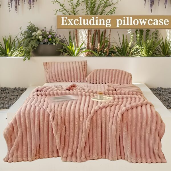 [Customer Favorite] Versatile Faux Rabbit Fur Blanket - Double-Sided, Thermal & Cozy for All Seasons, Perfect for Office Naps, Outdoor Camping, Hiking & Fishing - Image 8