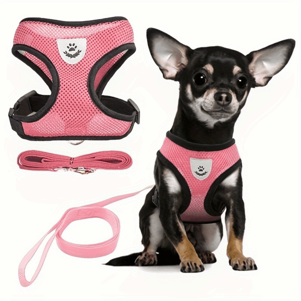 Reflective Pet Harness And Leash Set For Dogs And Cats, Adjustable Puppy Cat Vest Harness With Soft Mesh - Image 12
