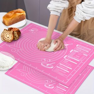 1pc EVA Non-Stick Reusable Baking Mat with Measurements, Food-Grade Dough Rolling & Kneading Pad for Bread, Candy, Cookies, Pastry - Kitchen Cooking Tool for Christmas, Halloween, Easter, Thanksgiving, Valentine'S Day