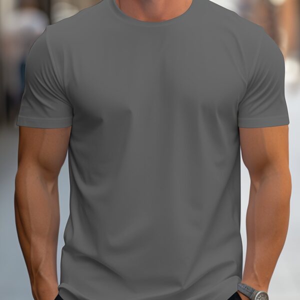 Solid Color Men's Round Neck Short Sleeve Tee Fashion Regular Fit T-Shirt Top For Spring Summer Holiday - Image 24