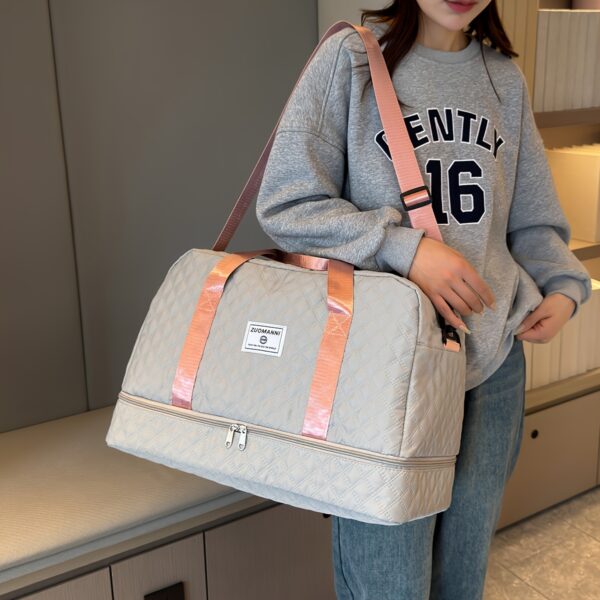 Ultra-Lightweight Large Capacity Argyle Travel Duffle Bag - Spacious & Highly Portable for Overnight Trips, Stylish Luggage Solution - Image 16