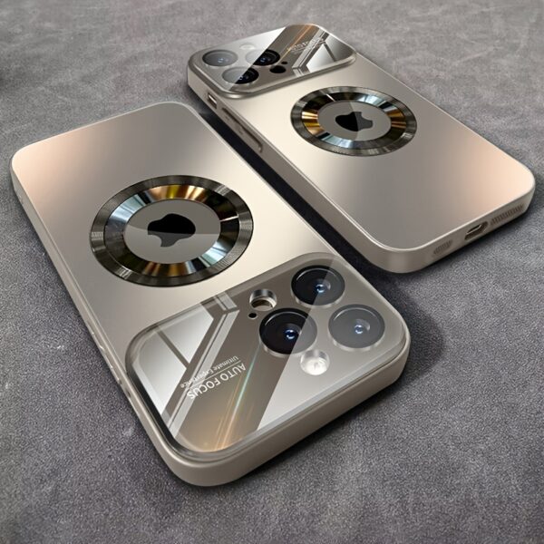 Luxury Glass Window Magnetic Wireless Charging Phone Case Compatible with Iphone 11/12/13/14/15 Pro Max Plus, Shockproof PC Hard Back Cover. - Image 6