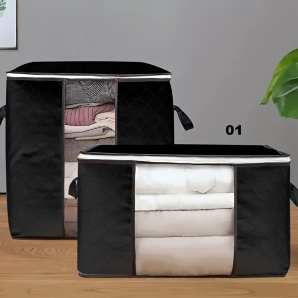 1pc Large Capacity Clothes Storage Bag - Makeup Travel Packaging Bag With Reinforced Handle And Sturdy Zipper - Bedroom Accessories - Image 3