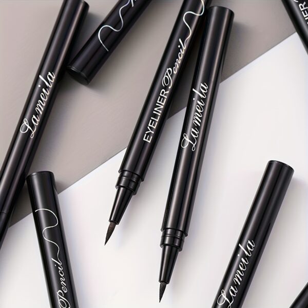 3pcs Black Liquid Eyeliner Pens - Quick Dry, Waterproof & Sweatproof, Smudge-Proof for Beginners, Ultra-Fine Tip, Long-Lasting Makeup Hold, Perfect for Festivals & Gifts - Image 2