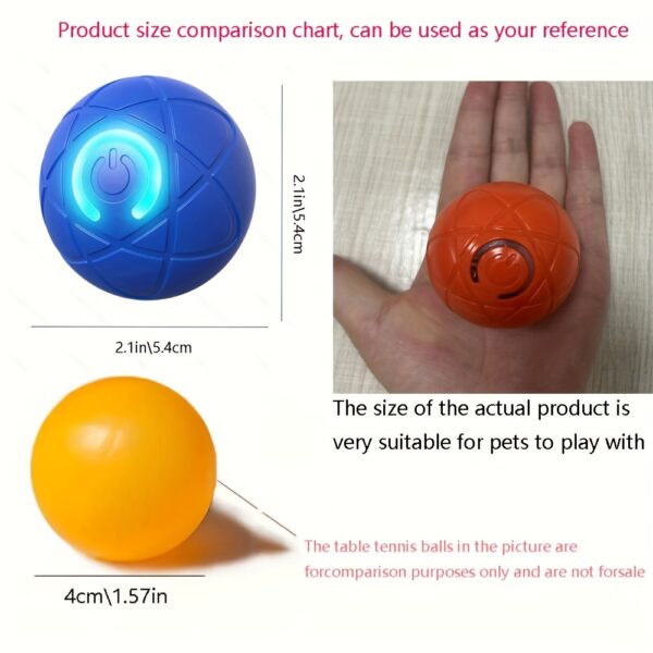 USB Rechargeable Interactive Dog Bouncing Ball Toy - Durable Thermoplastic Rubber, Suitable for All Breeds - Image 10