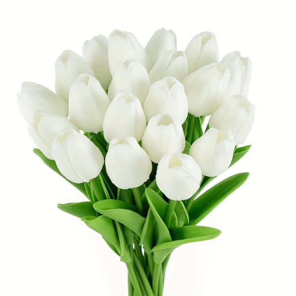 10pcs Premium Artificial Flowers, Real Touch Tulips Bouquet, Artificial Flowers For Wedding Room Home Hotel Party Event Christmas Decor - Image 4