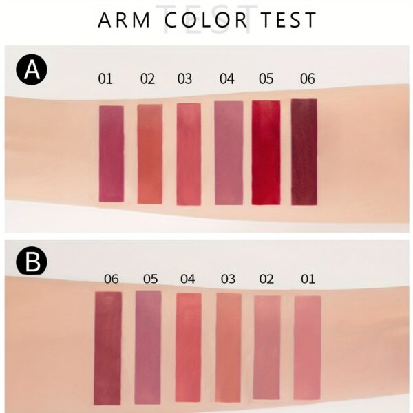 6 Pcs Matte Liquid Lipstick Makeup Set, Matte Liquid Long-Lasting Wear Non-Stick Cup Not Fade Waterproof Lip Gloss - Image 5