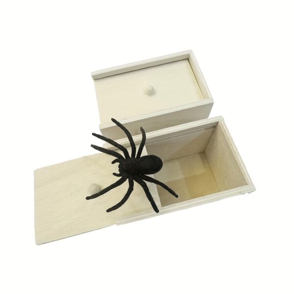 [Fun Surprise Spider Box Toy] Original Spider Prank Box, Fun Wooden Box Toy Prank, Funny Christmas Halloween Gift Box Surprise Toy and Prank Gift Practical Joke Kit, Surprise Your Family and Friends with this Fun Wooden Toy Spider Box - Handmade Creative