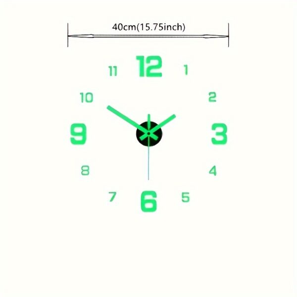 1pc NONZHU 3D Digital Wall Clock, Large Luminous LED Display, Silent Battery-Powered, Acrylic Material, Ideal for Living Room & Bedroom Decor, Christmas Photography Background Lighting Prop, Studio Photography Lighting, Background Decoration, Prop Lightin - Image 2