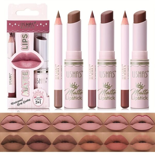 Golden Box Matte Lipstick + Lip Liner Lasting Waterproof Nude Lipstick 24 Hour Waterproof Velvet Nonstick Cup Lipgloss Lip Stain Pigmented Lip Makeup Valentine's Day Gifts - Image 16