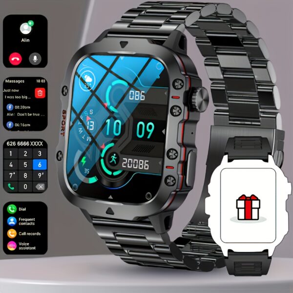 New Rugged Smart Watch for Men Wireless Talk Sports Fitness AI Voice Outdoor 100+ Sports Mode Outdoor Smart Watch - Image 9