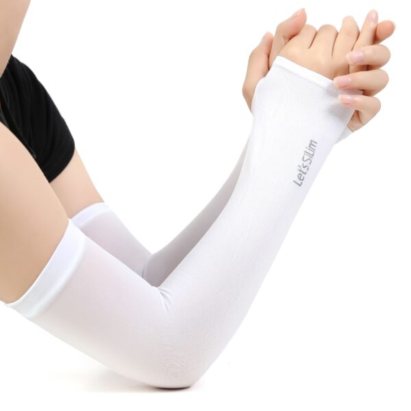 2pcs Women's Ice Sliky Fiber Fabric Arm Sleeve Cooling Hand Covers for Running, Fishing, Cycling - Image 9