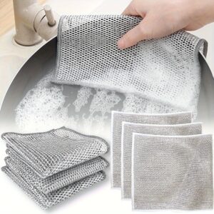 6pcs Non-Scratch Wire Dishcloth, Multipurpose Wire Dishwashing Rags For Wet And Dry, Easy Rinsing, Reusable, Wire Cleaning Cloth Wire Dish Towels For Kitchen, Sinks, Pots, Pans