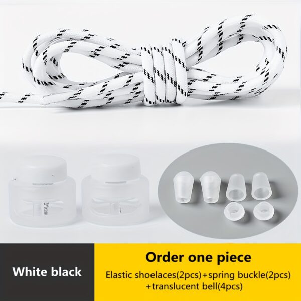 1 Pair Round Elastic Shoelaces, No Tie Shoelaces For Sneakers Casual Shoes Skate Shoes - Image 8