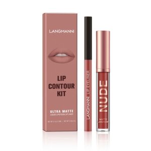 6 Color 2 In 1 Lip Liner & Lip Gloss Set, Natural Matte Velvet Finish, Long Lasting Waterproof & Sweat -Proof Liquid Lipsticks, Valentine's Day Gifts For Women Valentine's Day Gifts