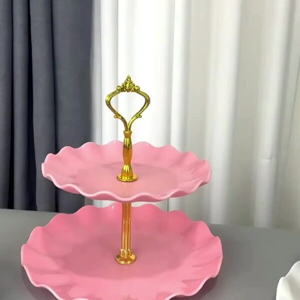 1pc, Elegant 3 Tier Cupcake Stand for Tea Parties, Weddings, and More - Ruffled or Laciness Design - Perfect for Decorating and Serving Desserts - Table and Kitchen Accessories - Image 19